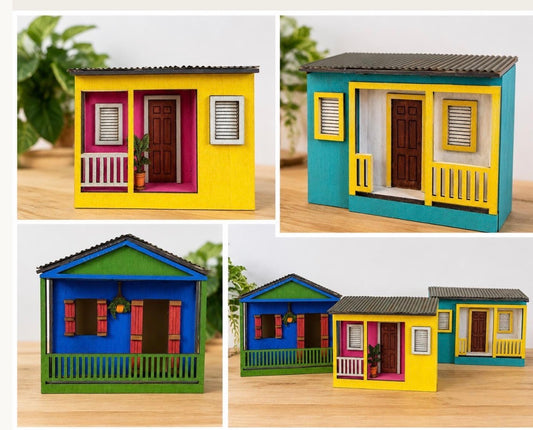 Casita puertorriqueña de madera para armar y pintar | Kit DIY