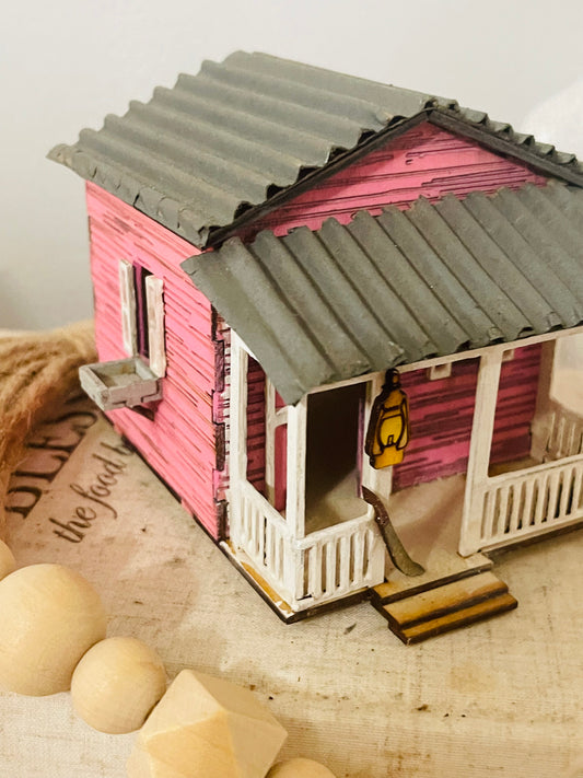 Mini Casita jíbara de madera, armada y pintada 🏡🇵🇷