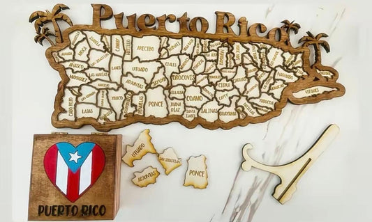 Mapa Puzzle de Puerto Rico Personalizable 🇵🇷